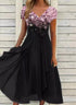 Elegant Lace Patchwork Chiffon Dress for Women Long Bridesmaid Evening Dress
